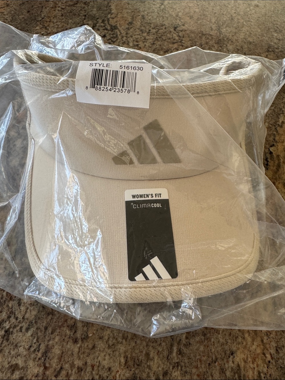 adidas Women's Visor in Light Beige with Logo